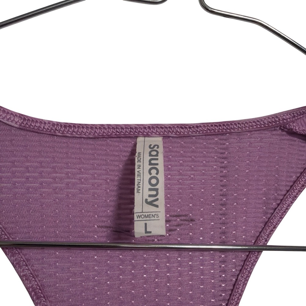 Saucony Womens Racerback Tank Top Purple Swirl Athletic Workout Gym Size L - Picture 5 of 12